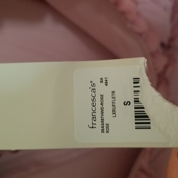 Francesca's Talia Ruffle Trim A-Line Mini Dress size small new with tag - Picture 7 of 8